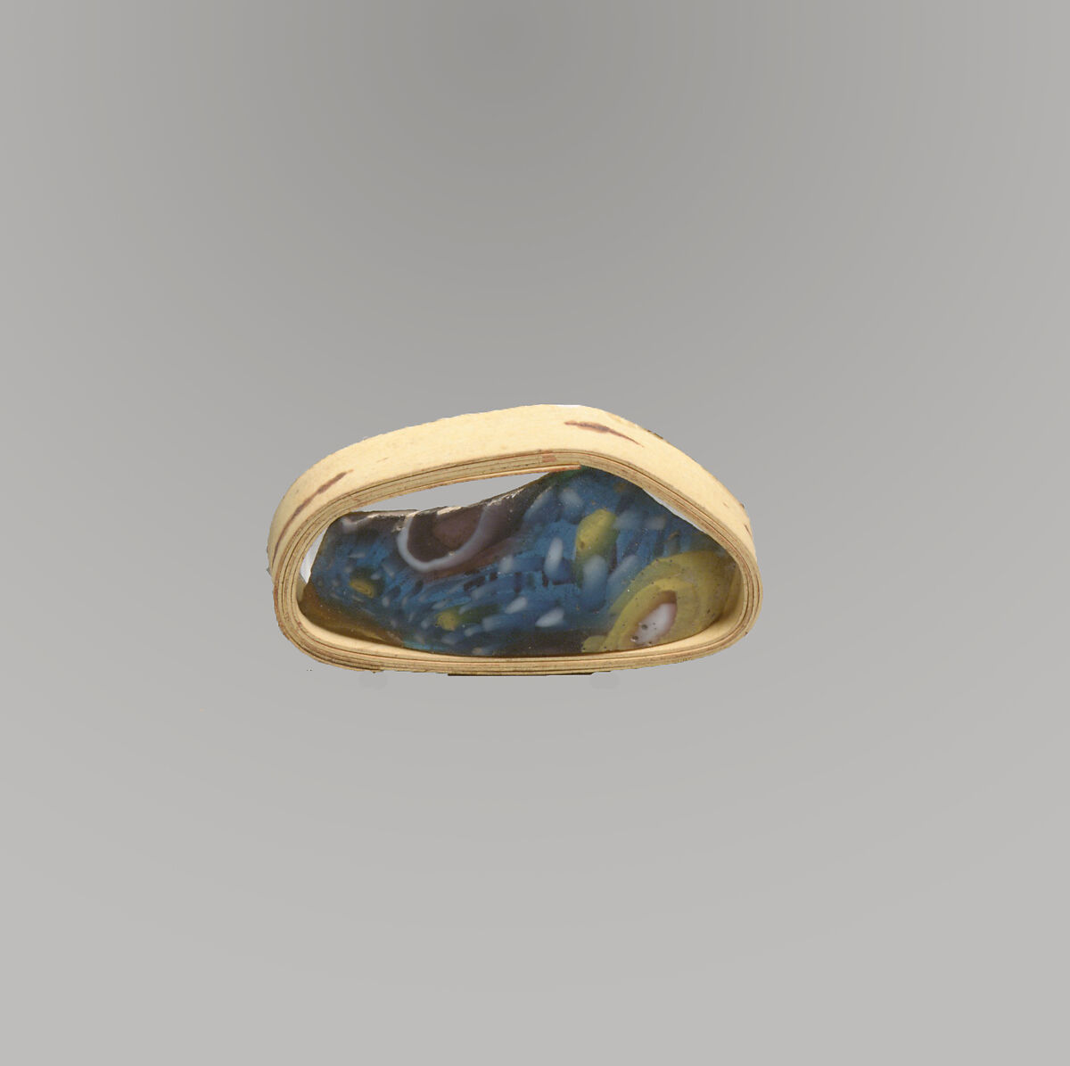 Glass mosaic bowl fragment, Glass, Roman 