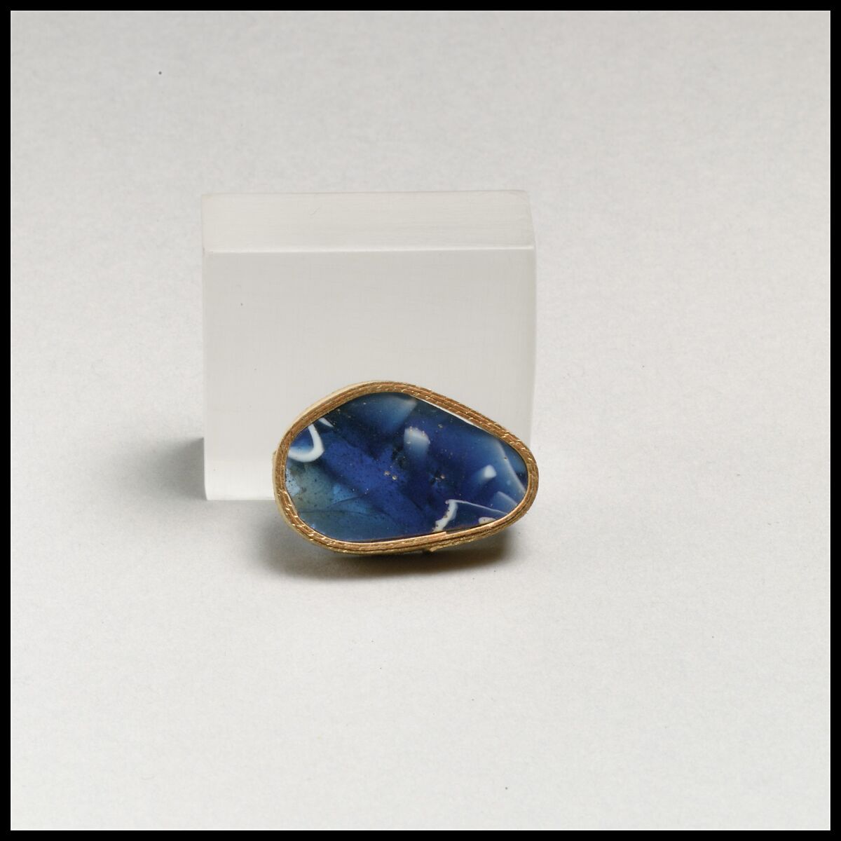 Glass mosaic ribbed bowl fragment, Glass, Roman 