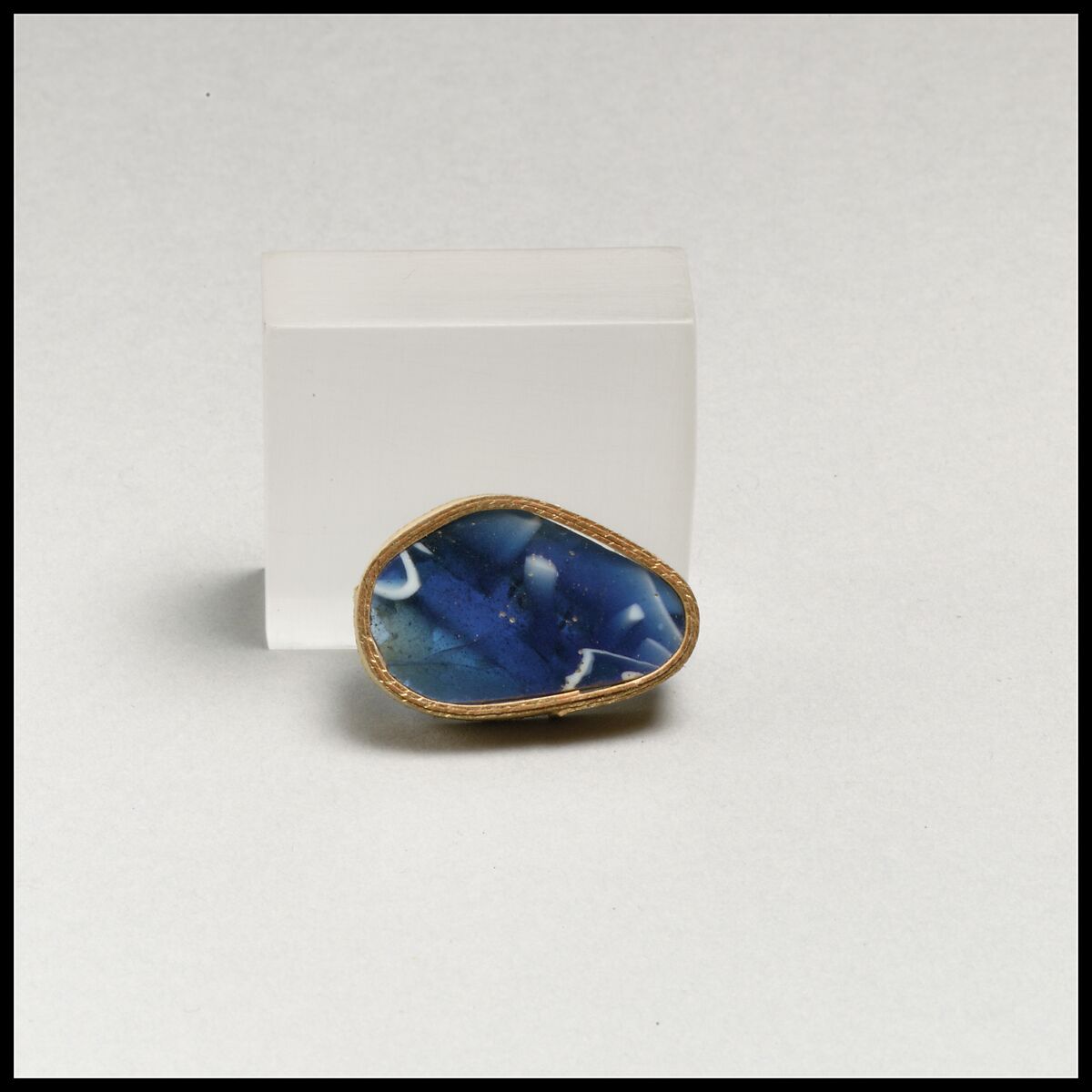 Glass mosaic ribbed bowl fragment, Glass, Roman