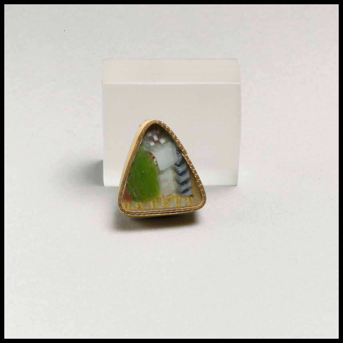 Glass short-strip mosaic bowl fragment., Glass, Roman 