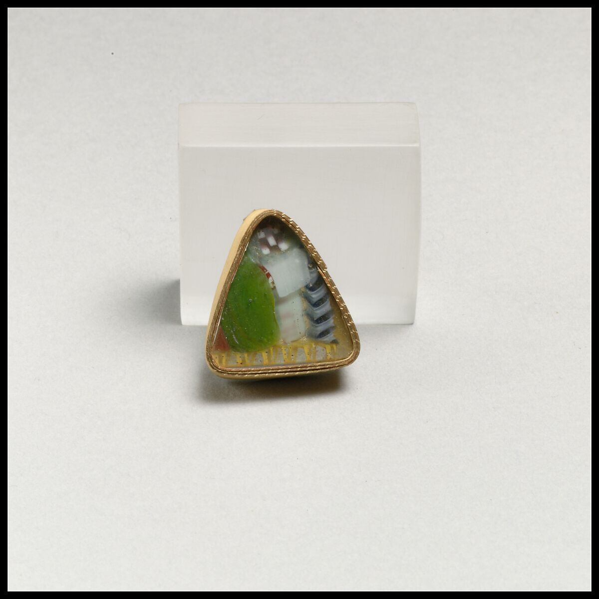 Glass short-strip mosaic bowl fragment., Glass, Roman