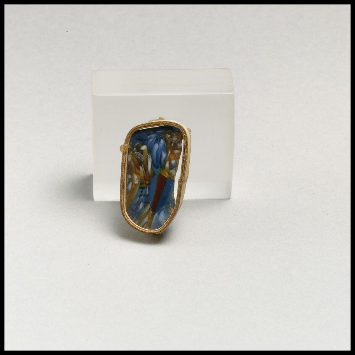 Glass mosaic bowl fragment, Glass, Roman 