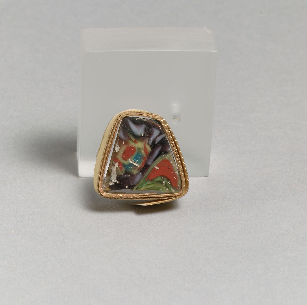 Glass mosaic fragment, Glass, Roman