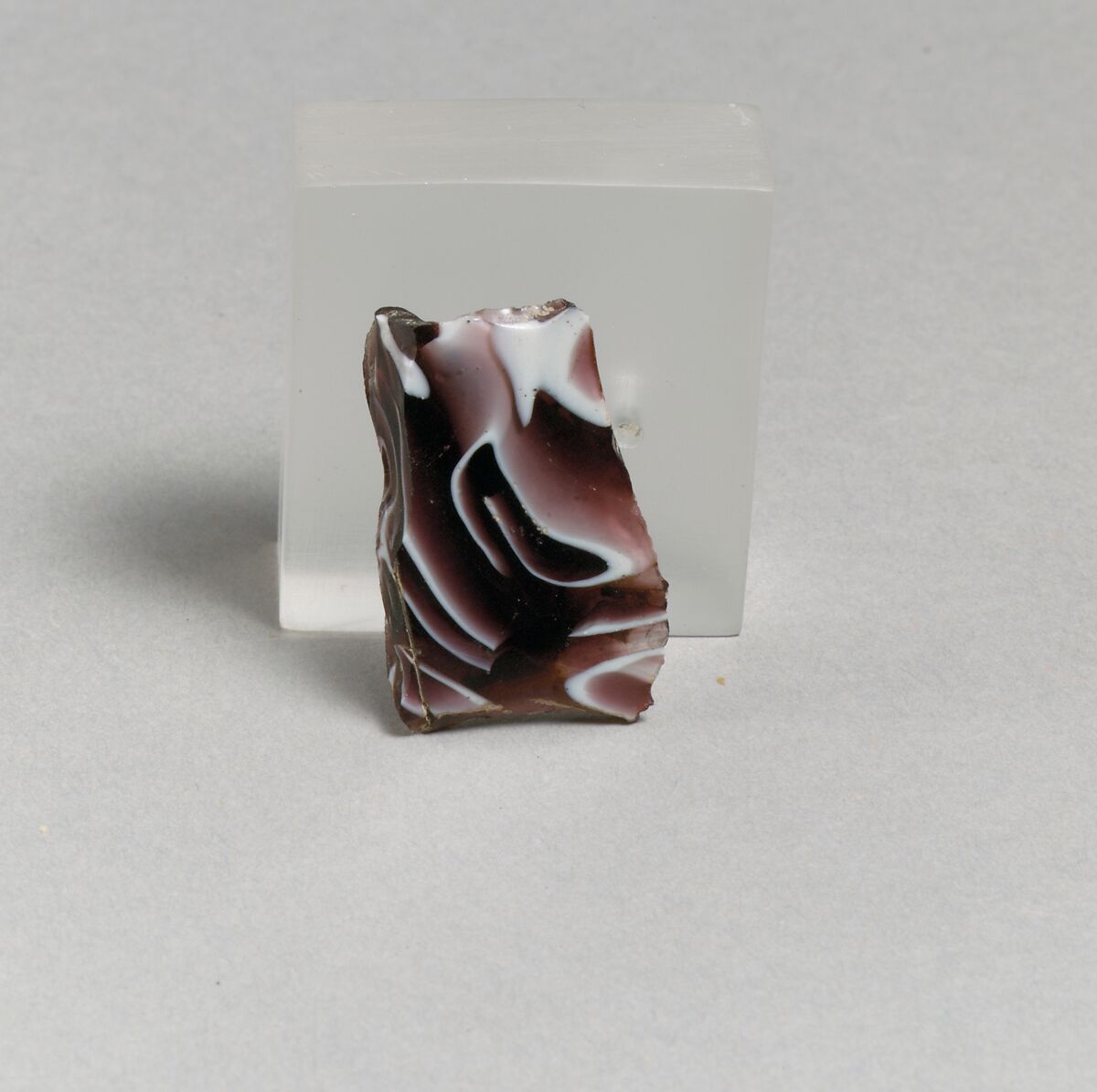 Glass mosaic ribbed bowl fragment, Glass, Roman, Italian