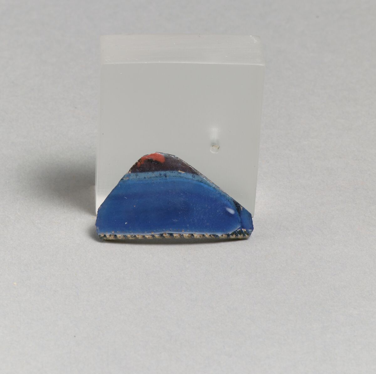 Glass mosaic meandering-strip bowl fragment, Glass, Roman