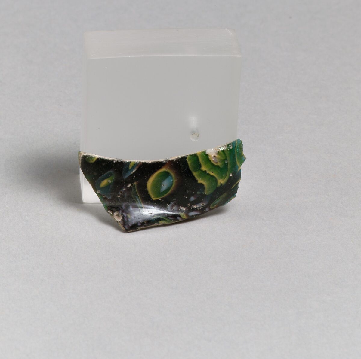 Glass mosaic carinated bowl fragment, Glass, Roman