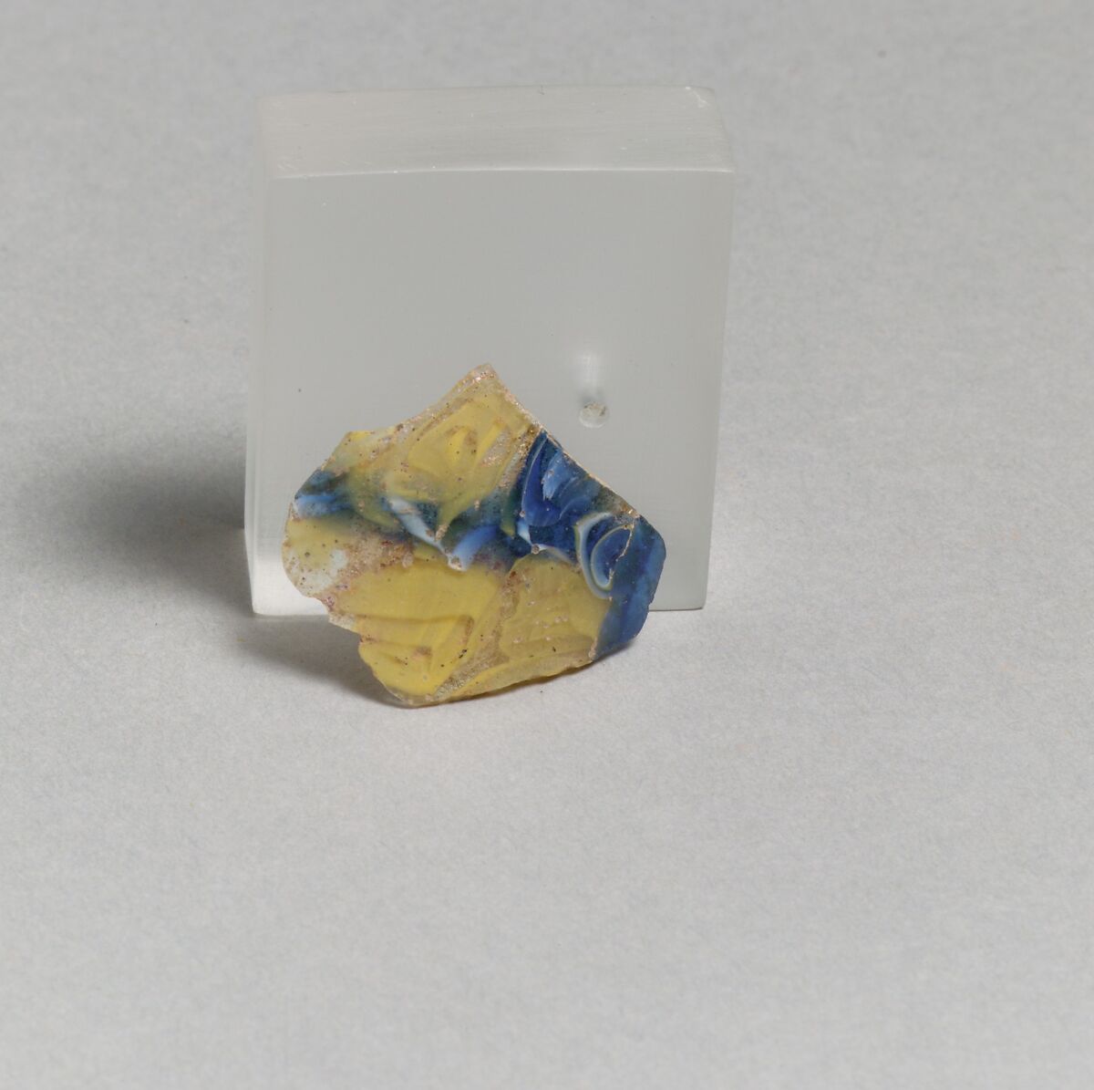 Glass mosaic fragment, Glass, Roman 