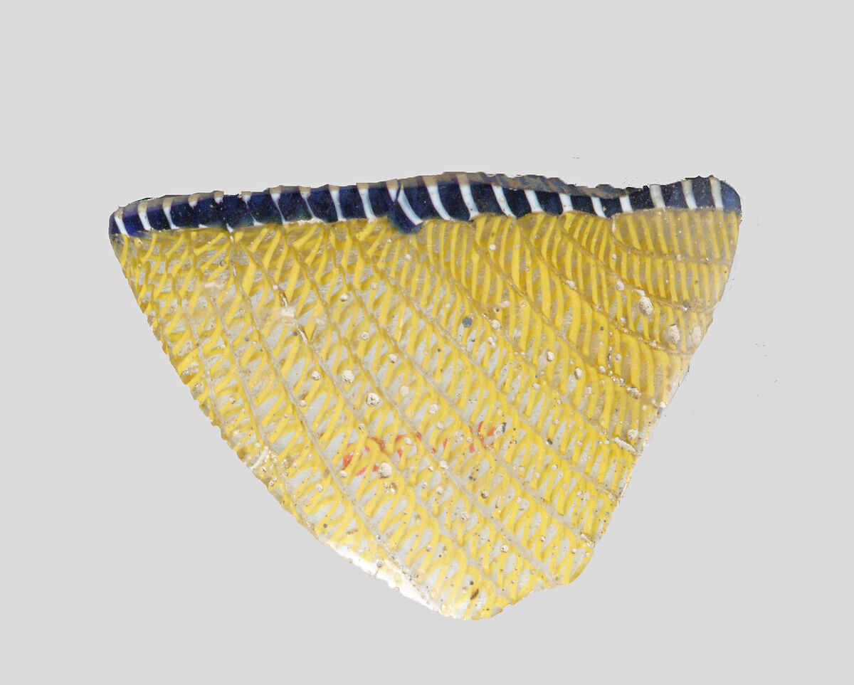 Glass network mosaic bowl fragment, Glass, Roman 