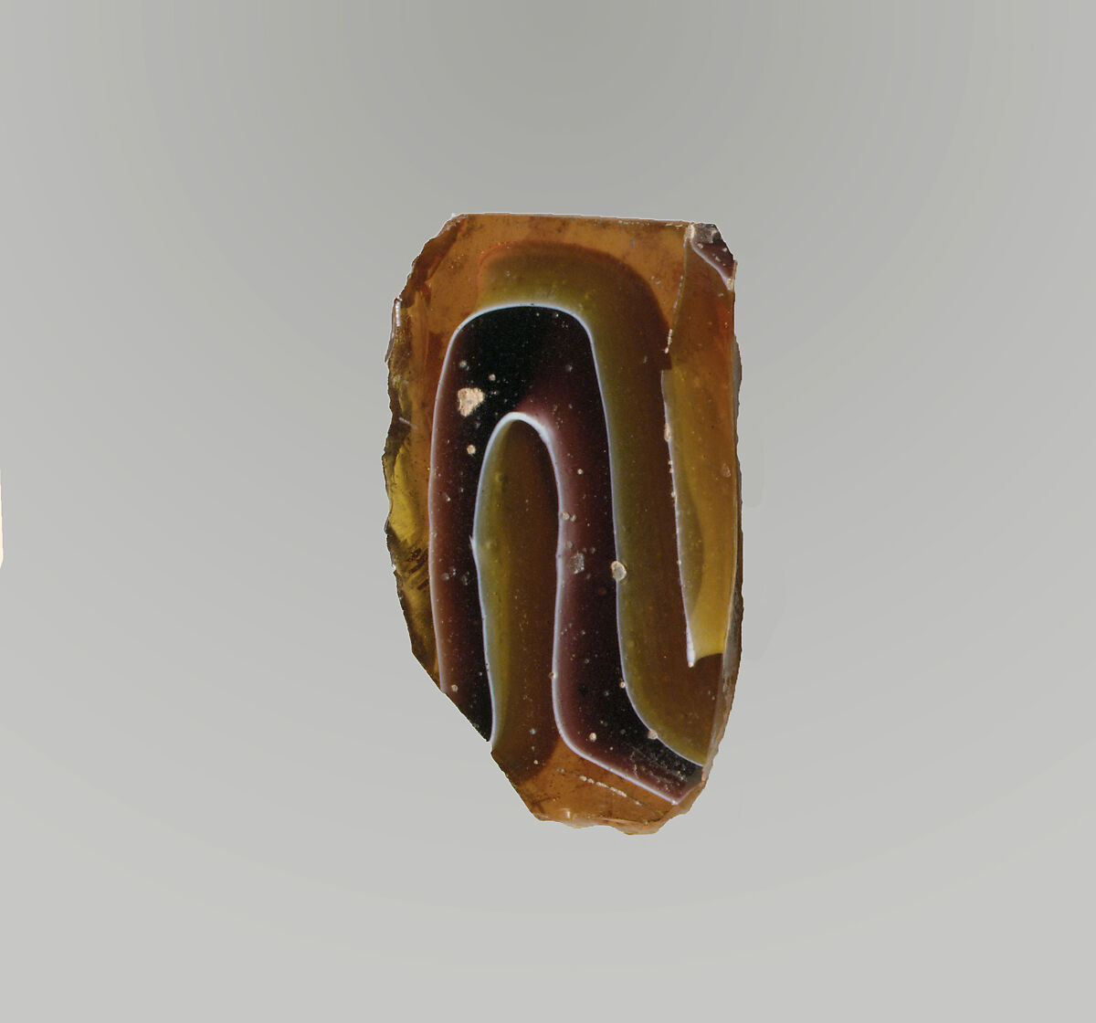 Glass mosaic inlay fragment, Glass, Roman 