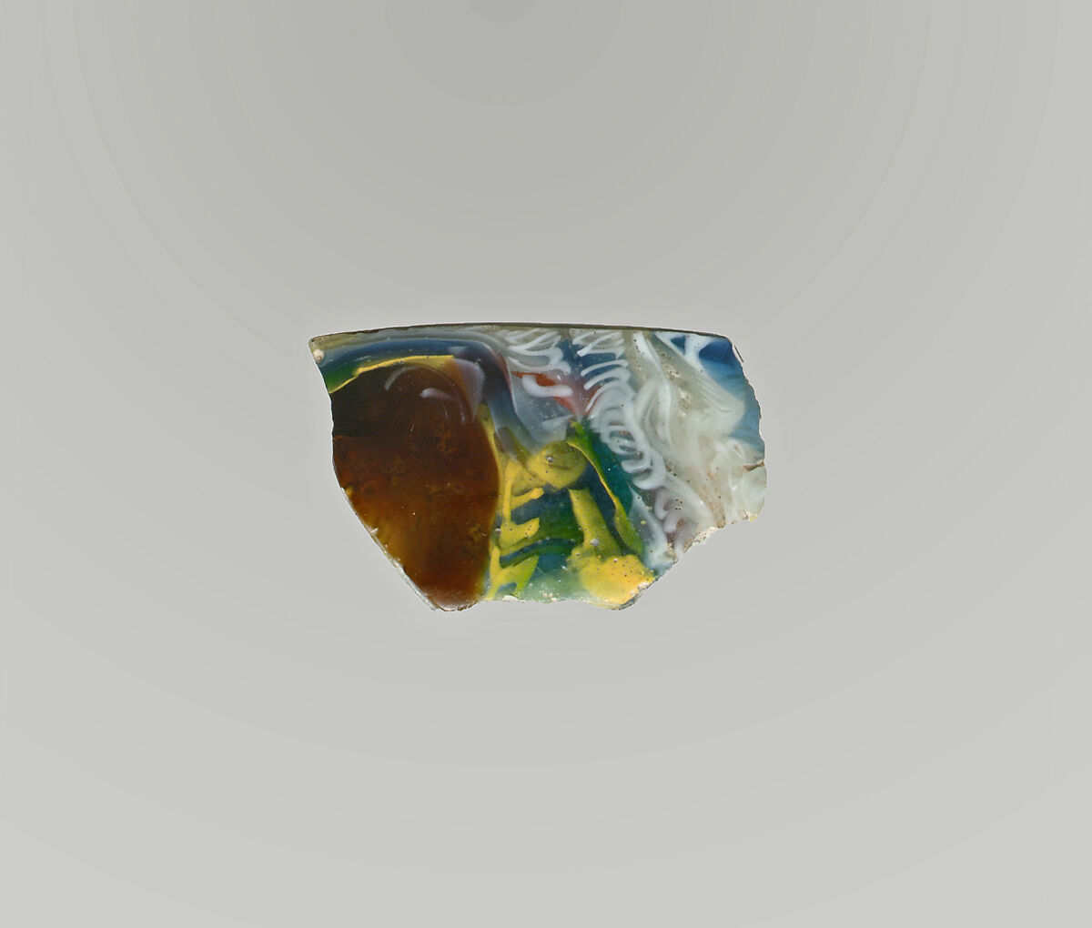Glass mosaic bowl fragment, Glass, Roman 