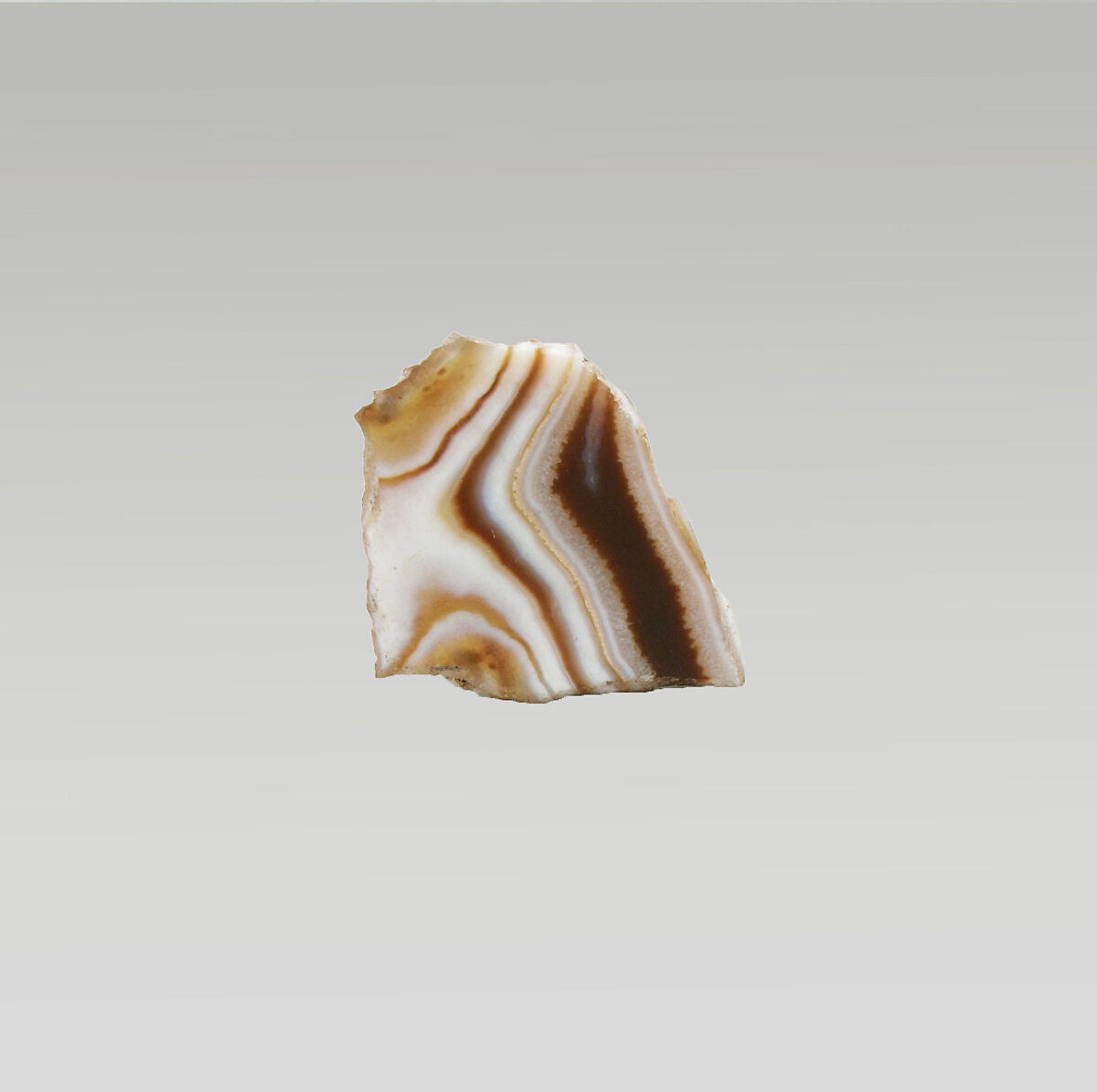 Banded agate inlay fragment, Glass, Roman 
