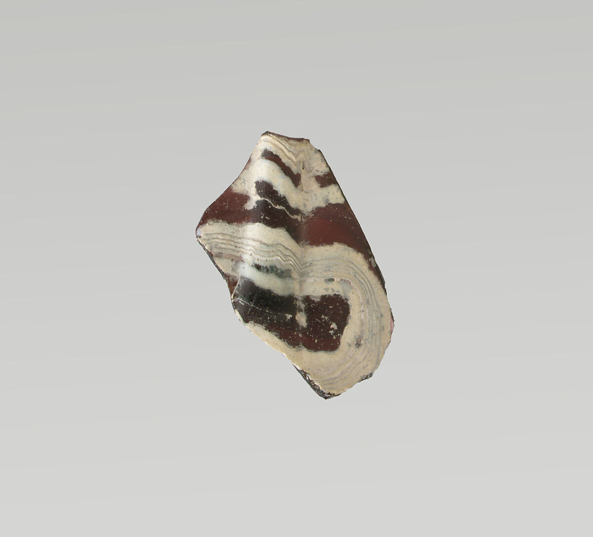 Glass mosaic ribbed bowl fragment, Glass, Roman 