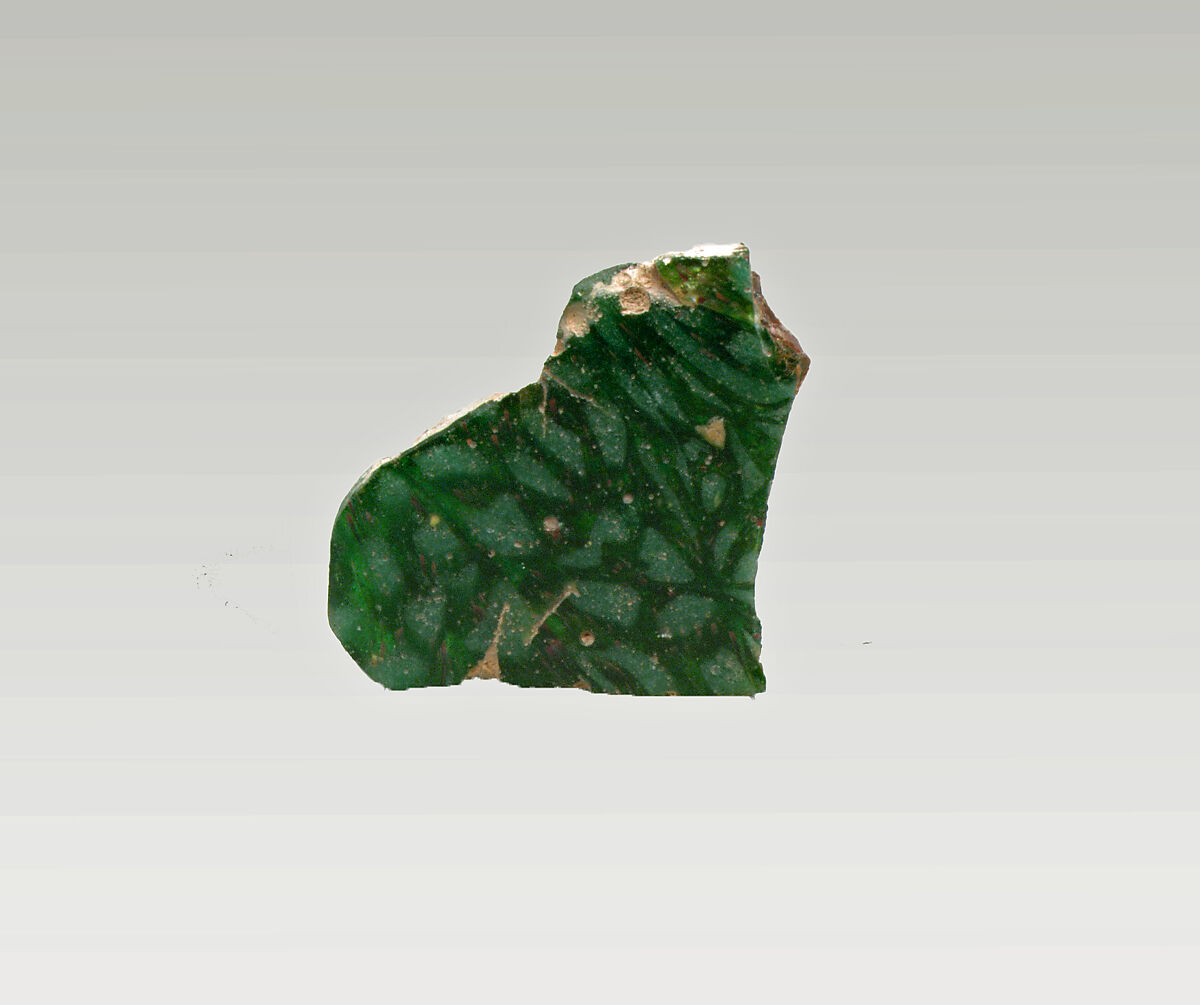 Glass mosaic inlay fragment, Glass, Roman 