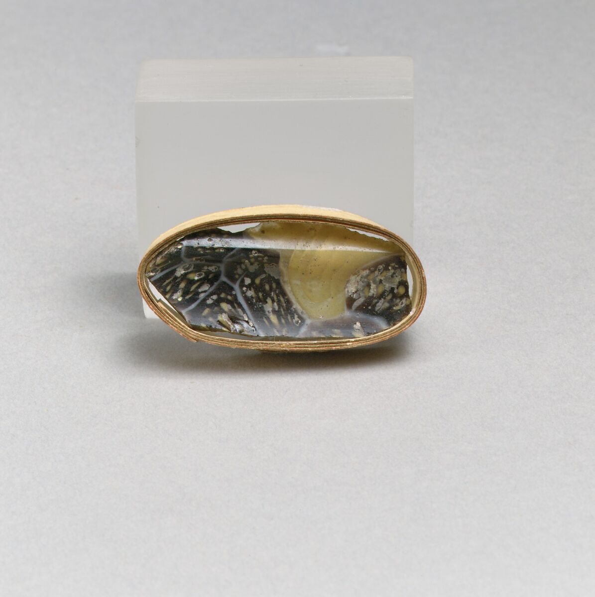 Glass mosaic carinated bowl fragment, Glass, Roman