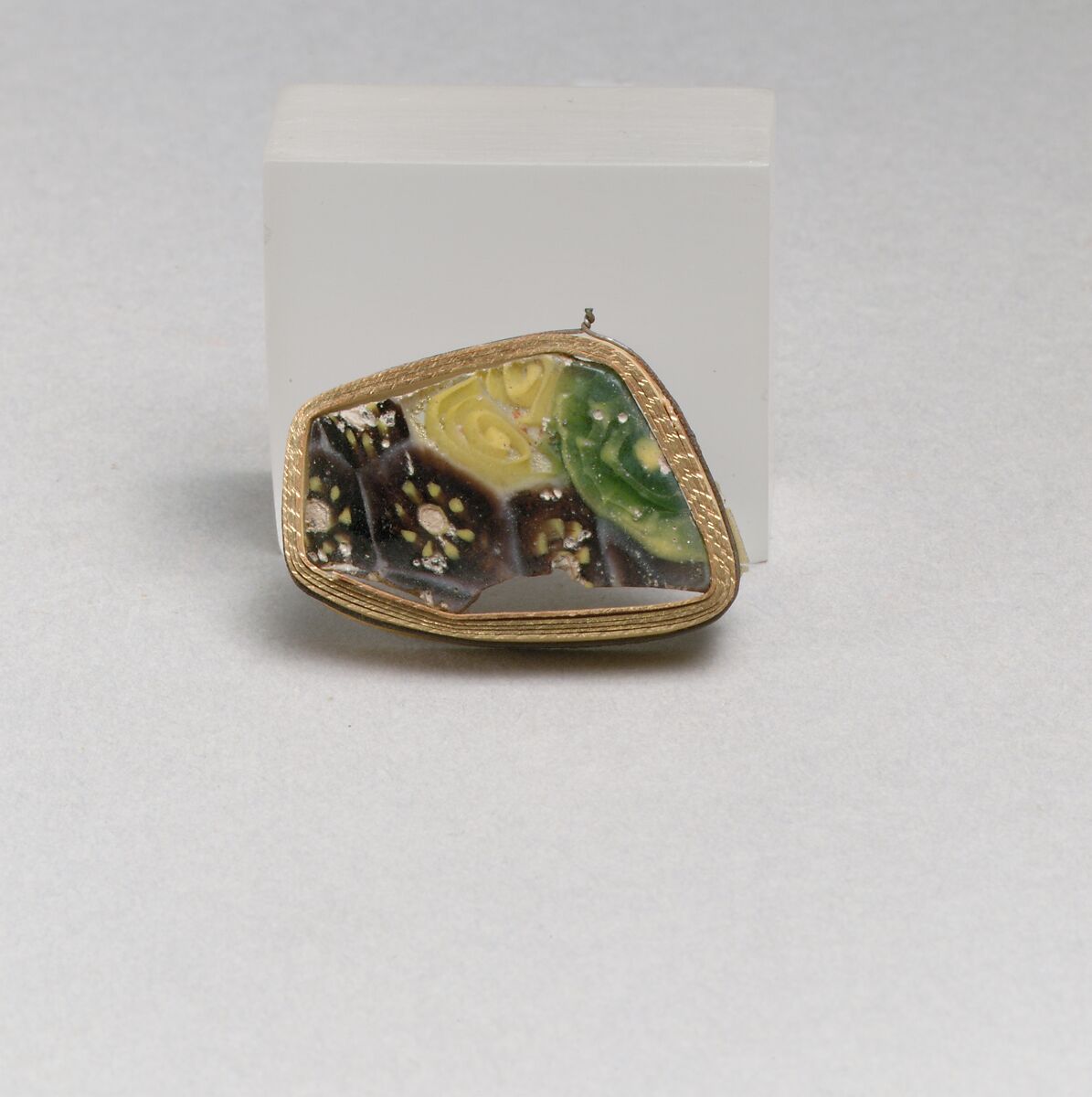 Glass mosaic fragment, Glass, Roman