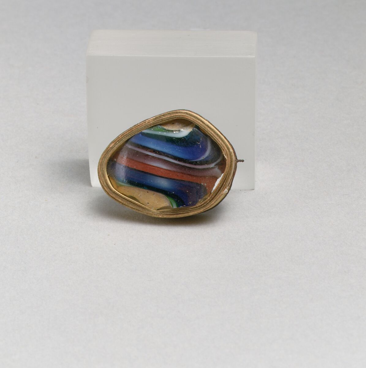 Glass mosaic fragment, Glass, Roman
