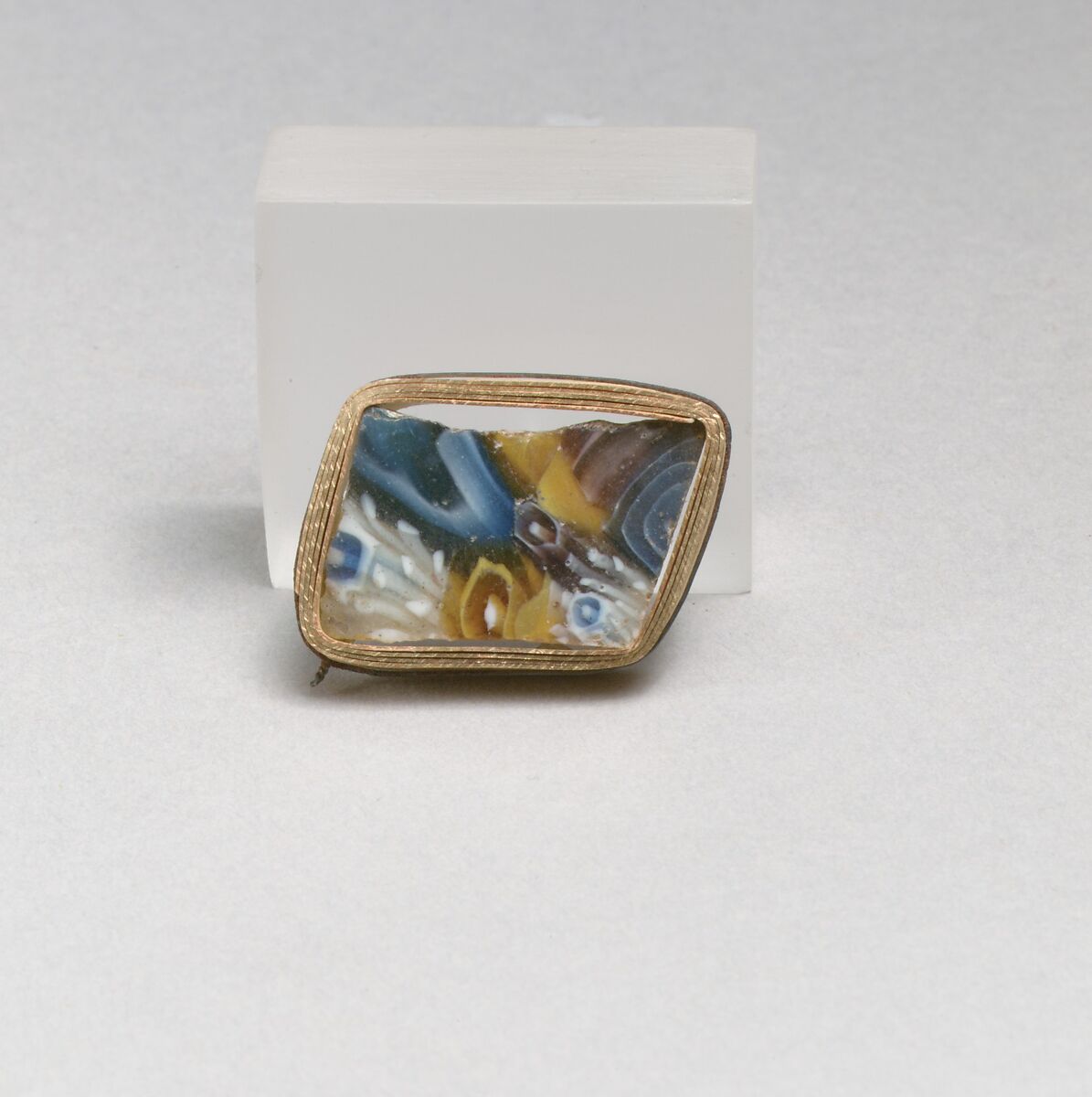 Glass mosaic fragment, Glass, Roman 