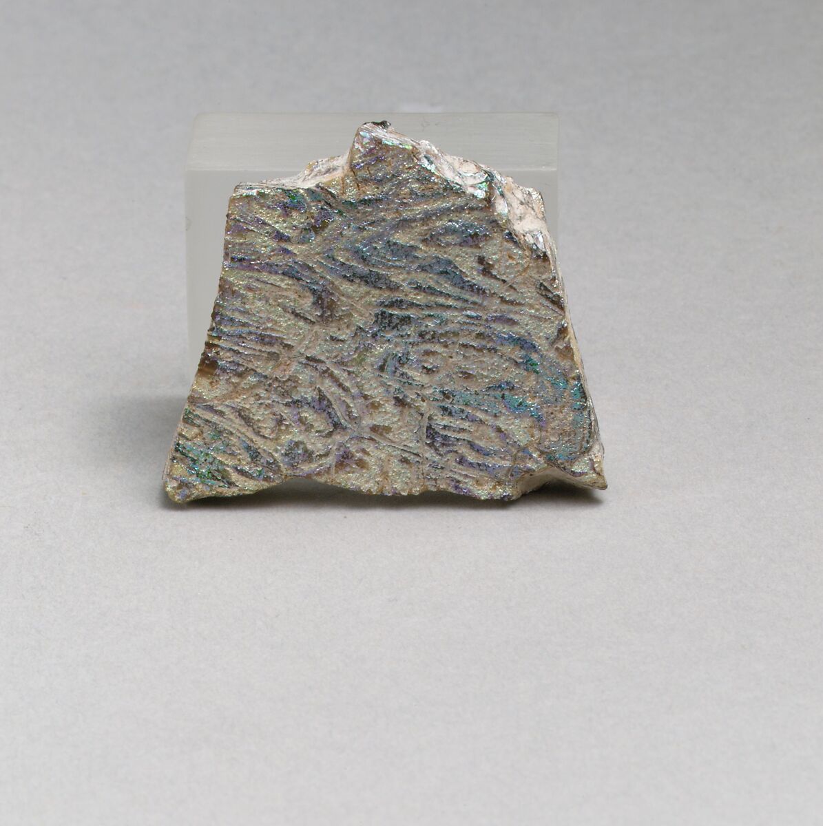 Mosaic glass inlay fragment, Glass, Roman 