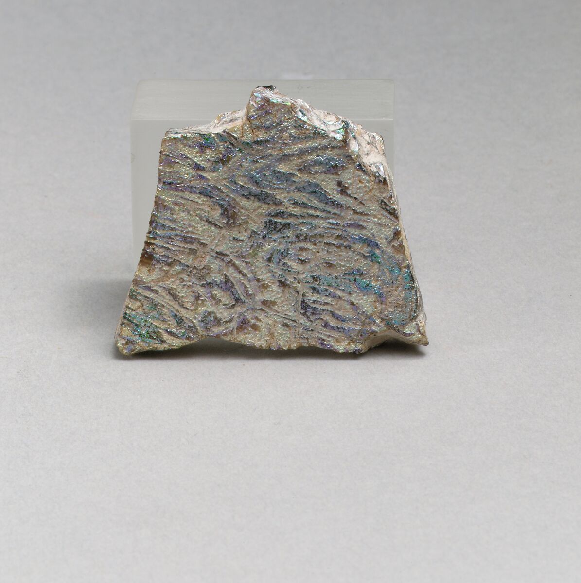 Mosaic glass inlay fragment, Glass, Roman