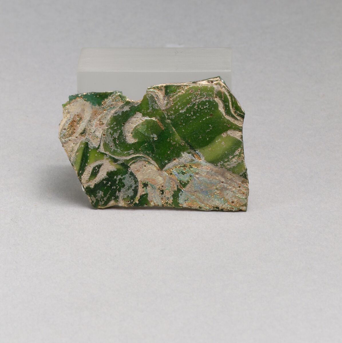 Glass mosaic inlay fragment, Glass, Roman