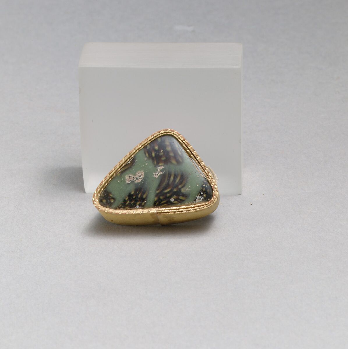 Glass mosaic fragment, Glass, Roman 