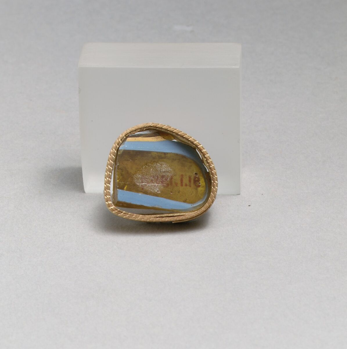 Glass mosaic fragment, Glass, Roman 