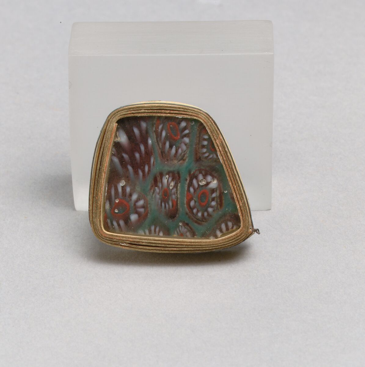 Glass mosaic fragment, Glass, Roman