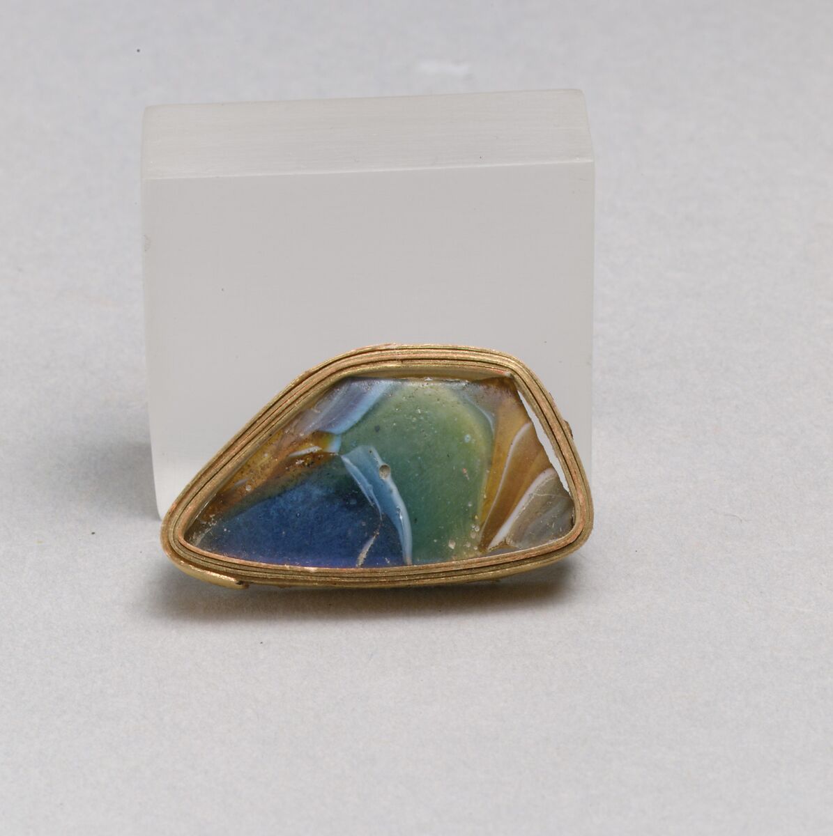 Glass mosaic bowl fragment, Glass, Roman 