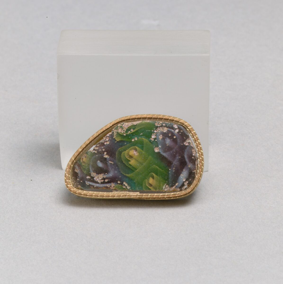 Glass mosaic bowl fragment, Glass, Roman 
