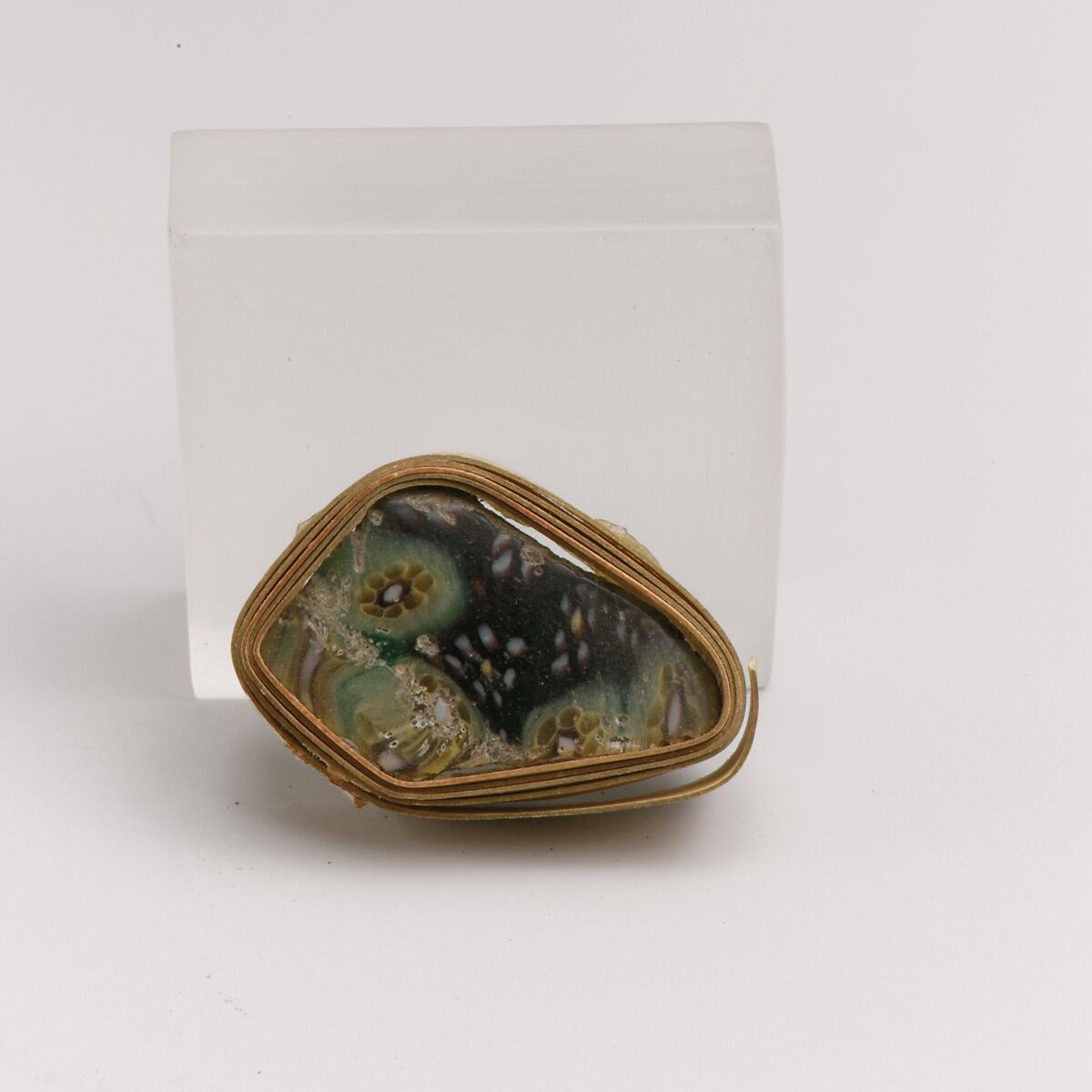 Glass mosaic bowl fragment, Glass, Roman 