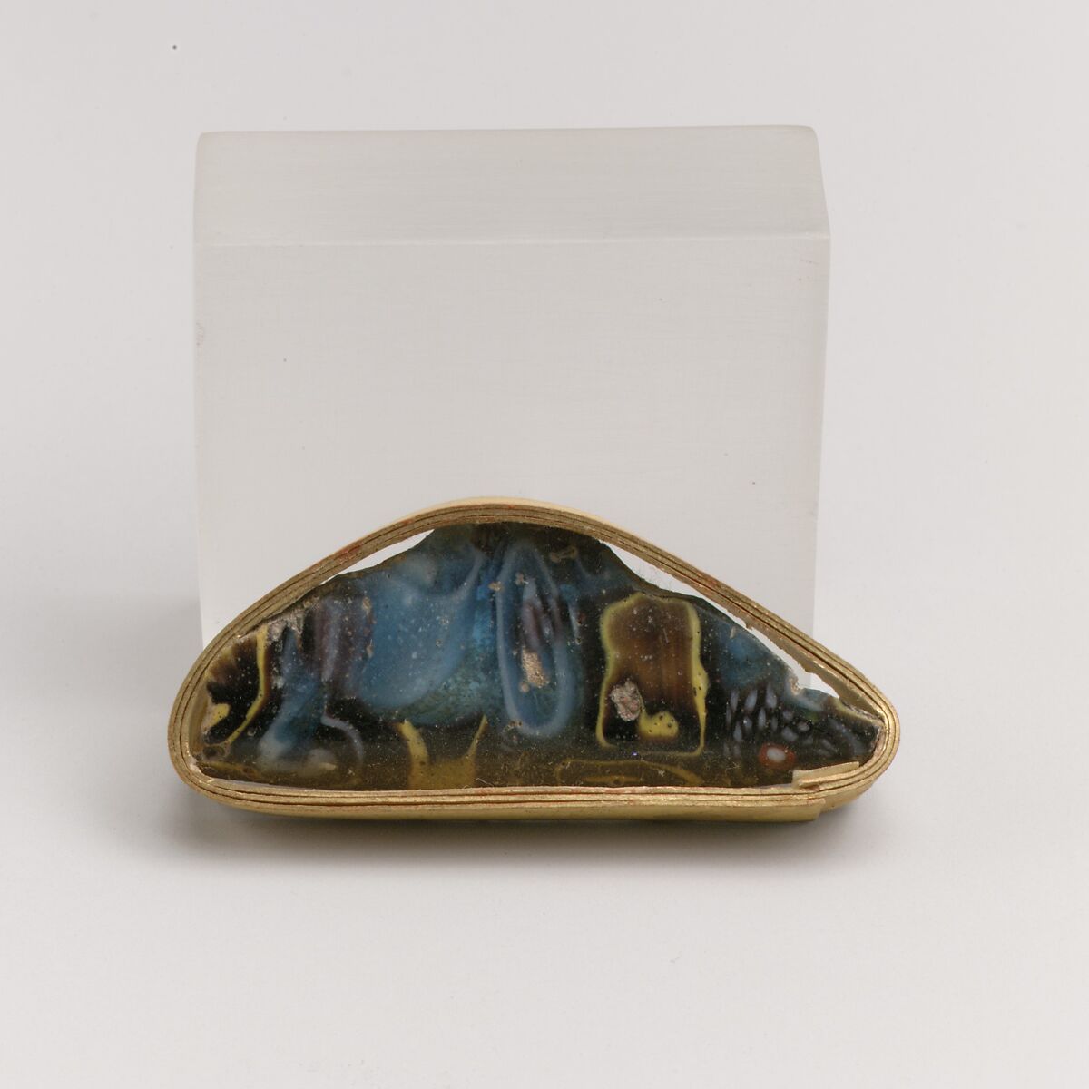 Glass mosaic bowl fragment, Glass, Roman 