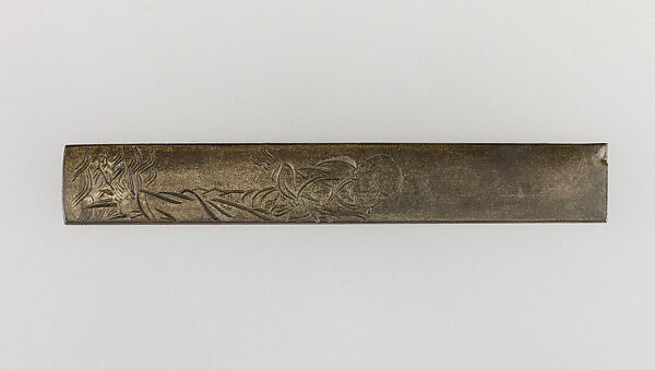 Knife Handle (Kozuka), Iron, copper-silver alloy (shibuichi), silver, gold, Japanese