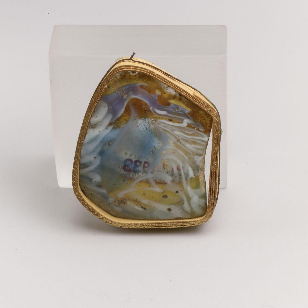 Glass mosaic fragment, Glass, Roman