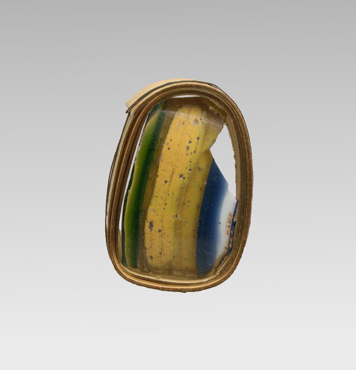 Glass mosaic fragment, Glass, Roman 