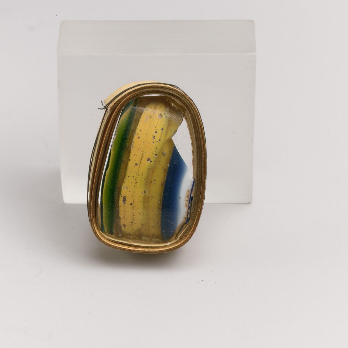Glass mosaic fragment, Glass, Roman