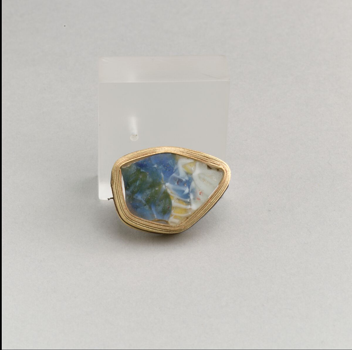 Glass mosaic fragment, Glass, Roman