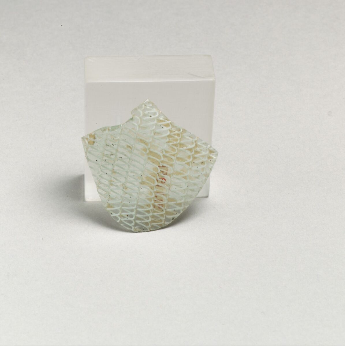 Glass network mosaic fragment, Glass, Roman 