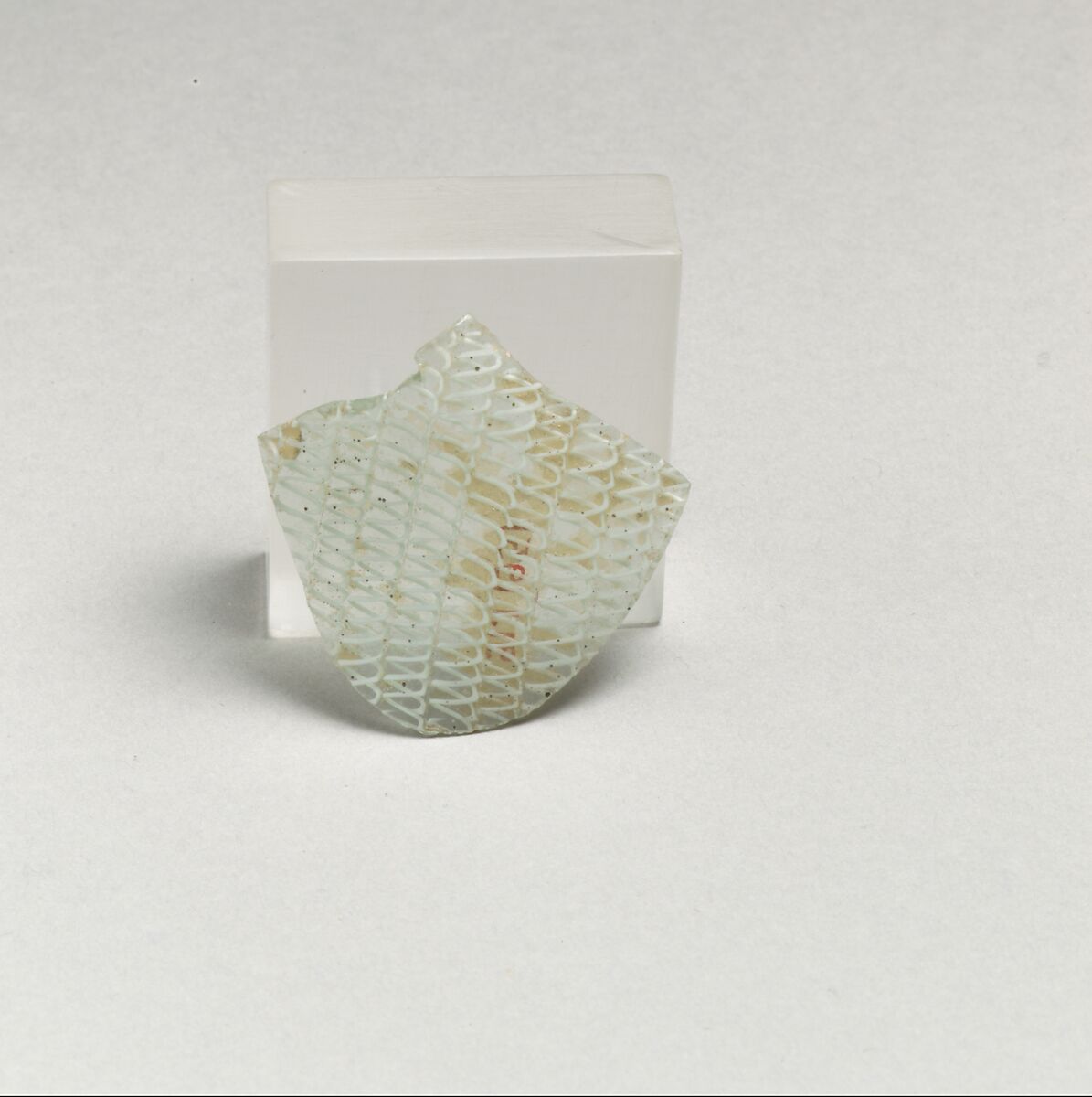Glass network mosaic fragment, Glass, Roman