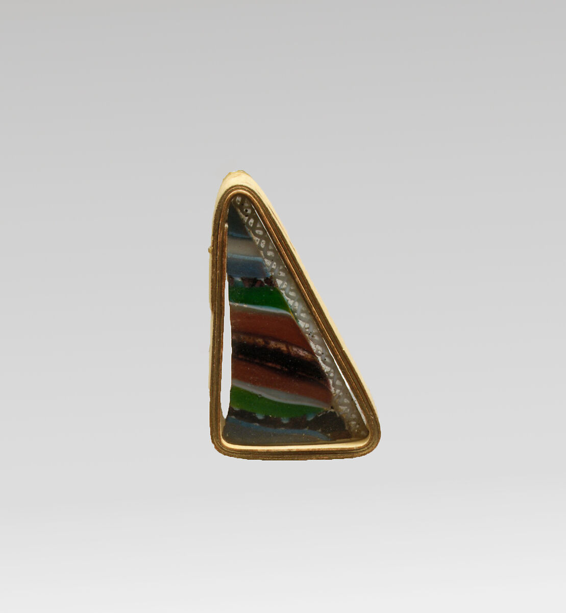 Glass striped mosaic bowl fragment, Glass, Roman 