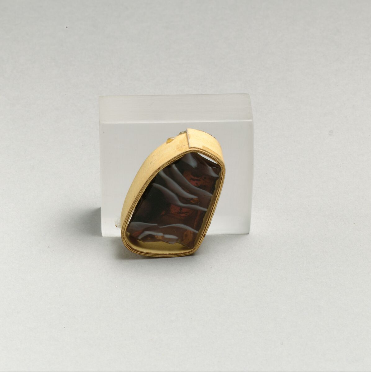 Glass mosaic ribbed bowl fragment, Glass, Roman