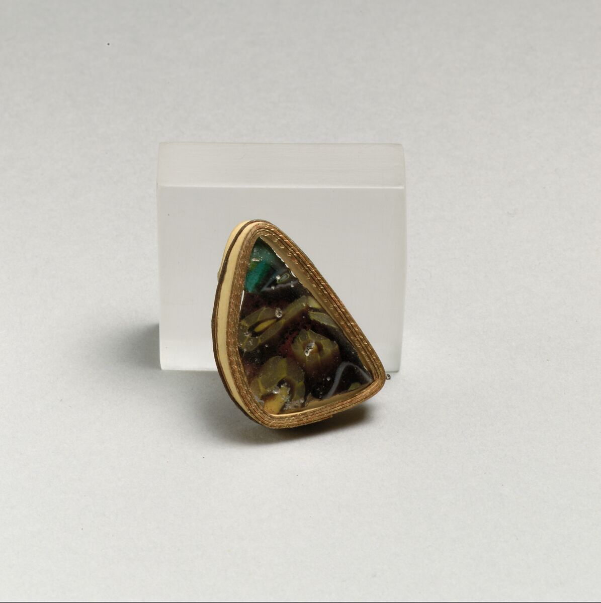 Glass mosaic carinated bowl fragment, Glass, Roman