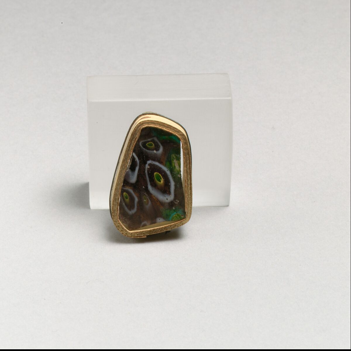 Glass mosaic fragment, Glass, Roman