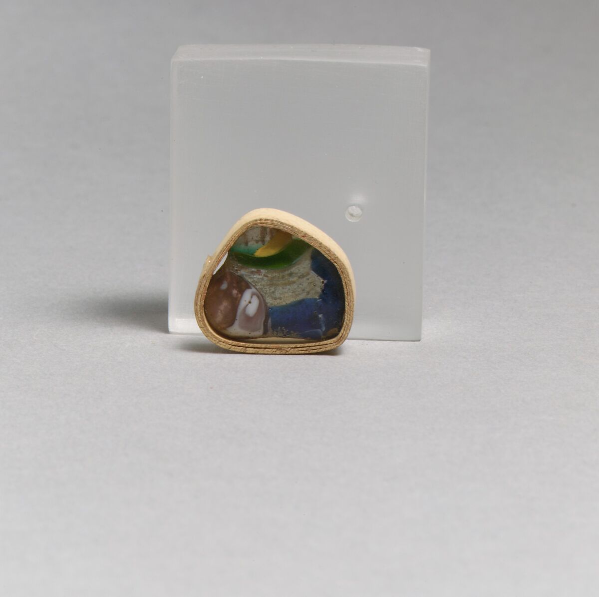 Glass mosaic fragment, Glass, Roman 