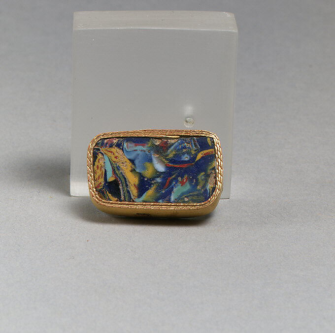 Glass mosaic fragment, Glass, Roman 