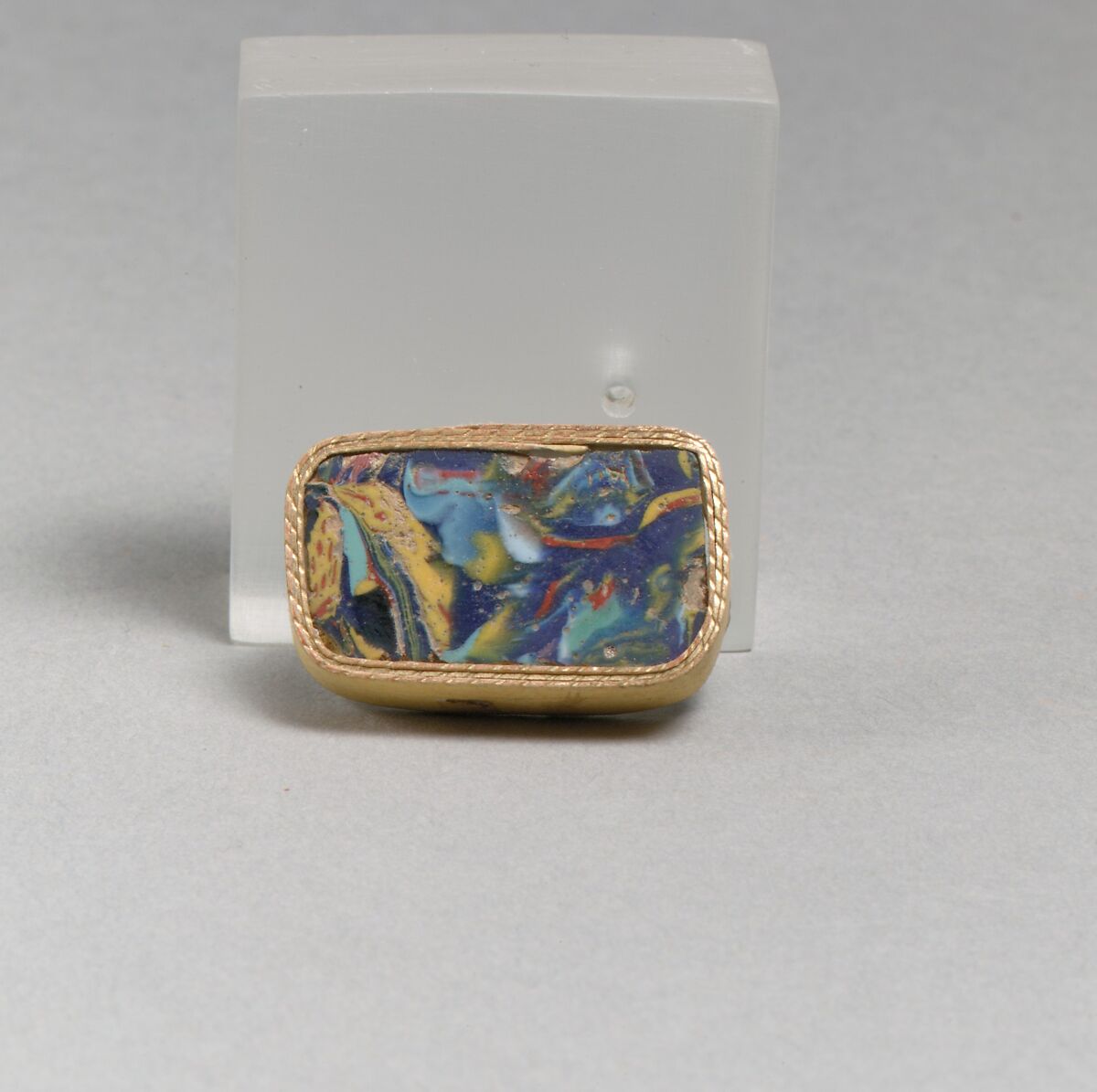 Glass mosaic fragment, Glass, Roman
