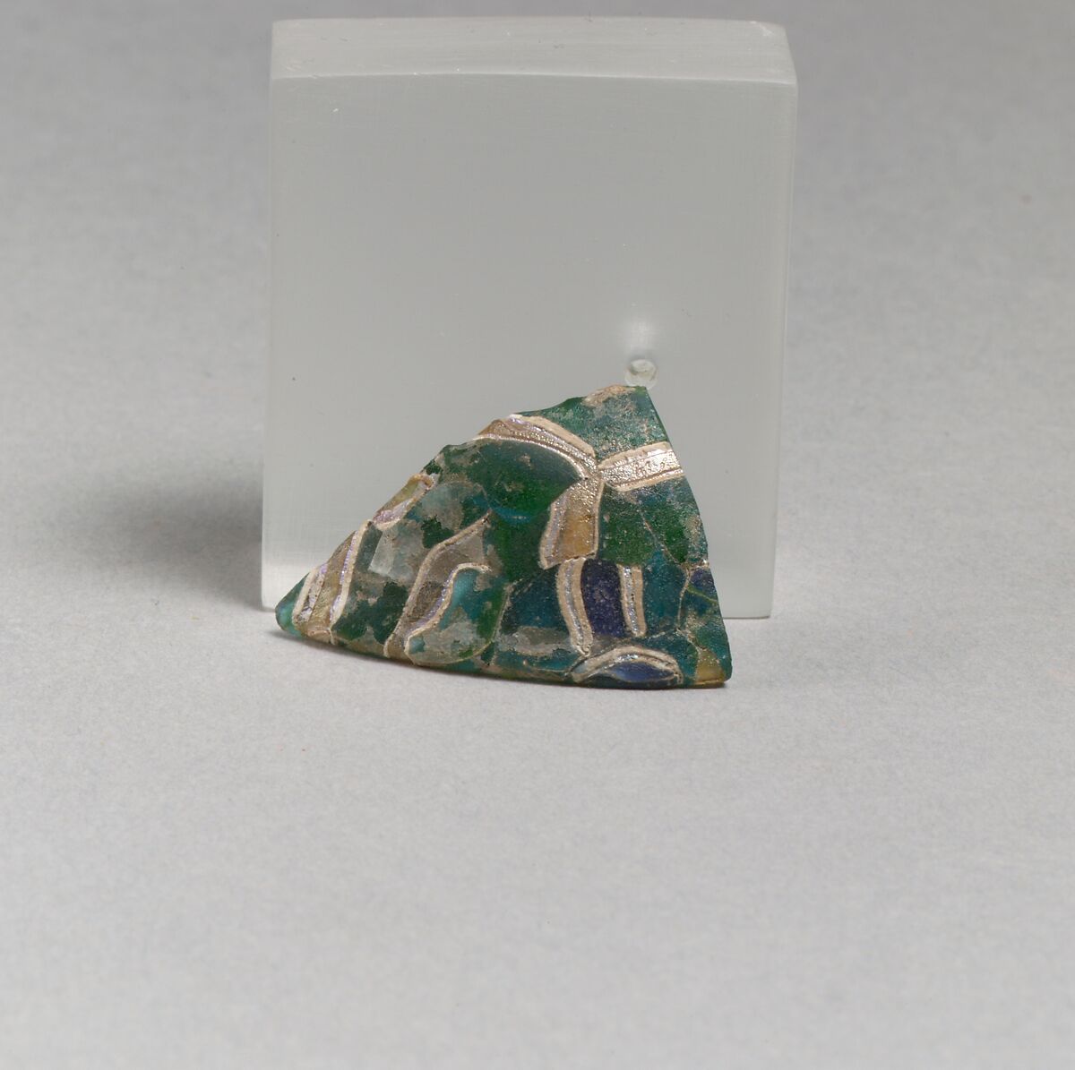 Glass mosaic fragment, Glass, Roman