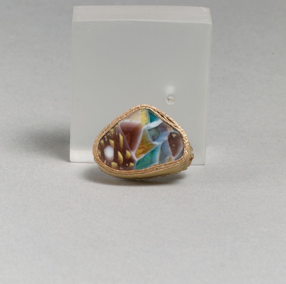 Glass mosaic fragment, Glass, Roman