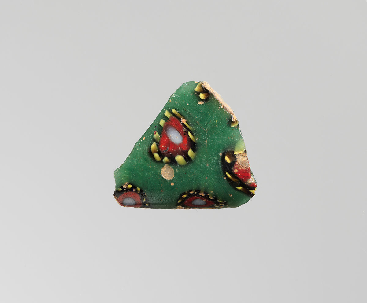 Glass mosaic bowl fragment, Glass, Roman 