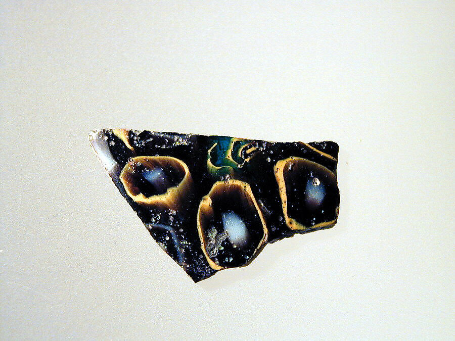 Glass mosaic bowl fragment, Glass, Roman 