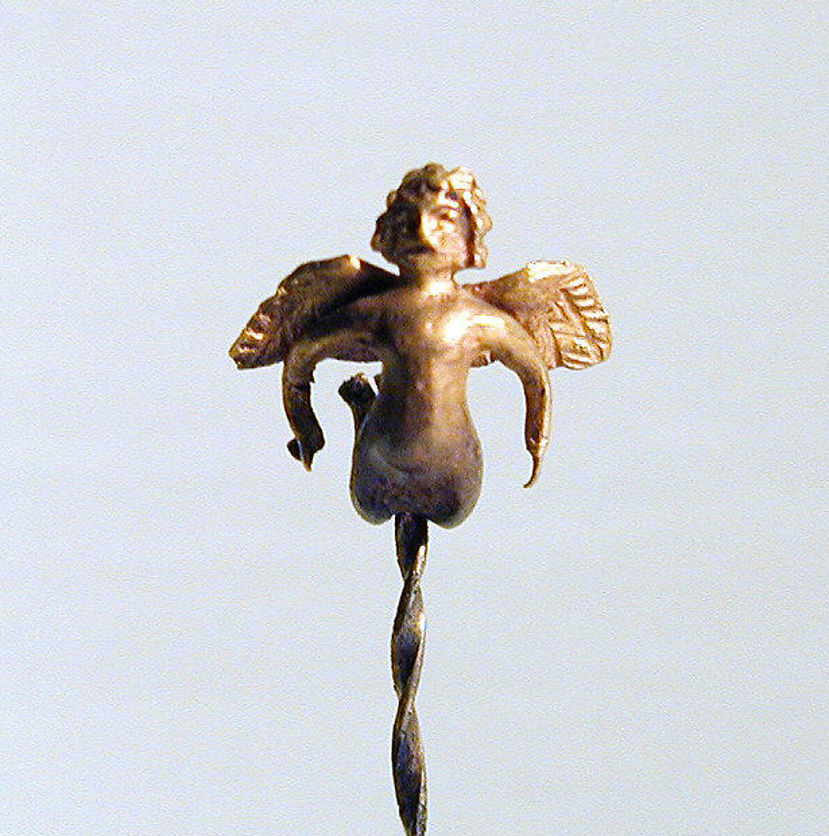 Gold earring in the form of a winged figure, Gold, Greek 